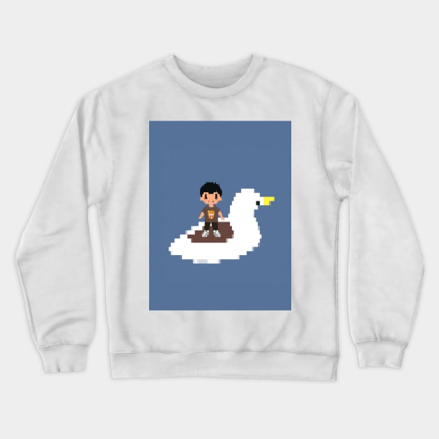 Boy on a Swan Crewneck Sweatshirt by ThePureAudacity